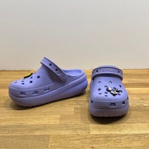 Girl’s Lavender Crocs with Lollipops & Sunshine Charms Slip-On Shoes size 2